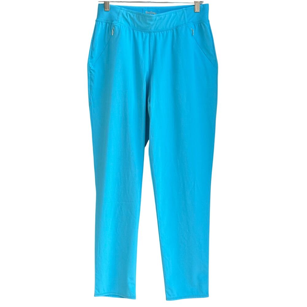 Lilly Pulitzer Run Around Luxletic Pant Cumulus Blue UPF 50 Sz Small - Excellent